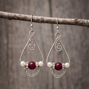 2 for $12 -Small chandelier earrings for Valentines Day or any occasion!